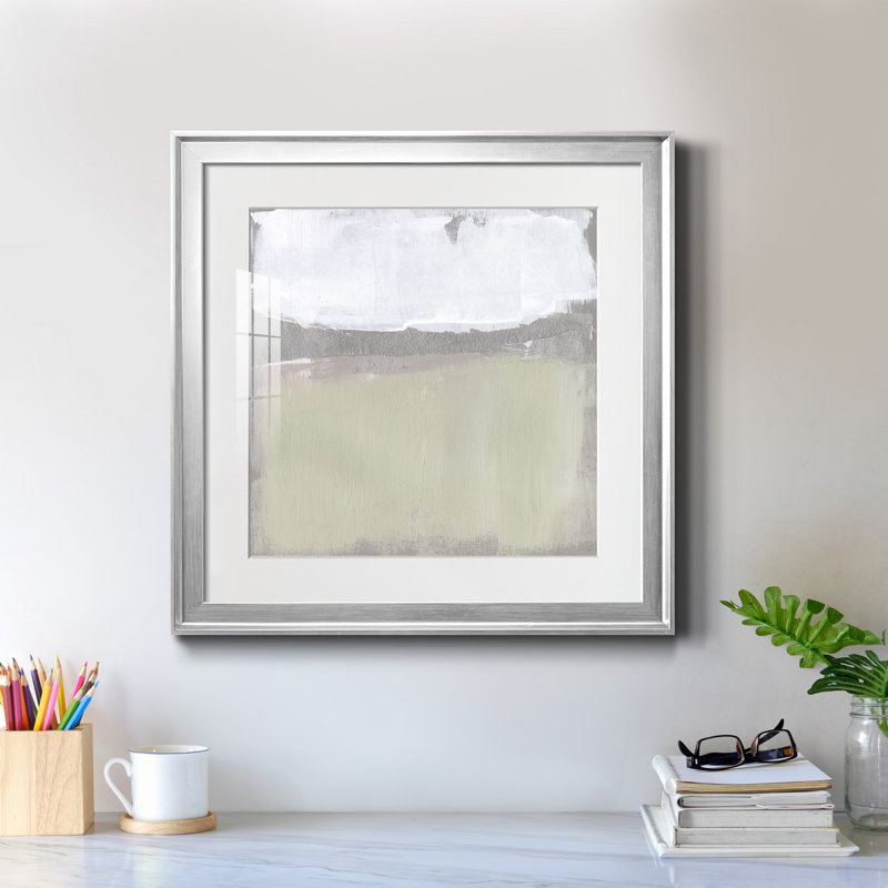 21_ Ruban argenté Horizon I-Premium, reproduction encadrée - prêt à être accroché, Cadre argenté