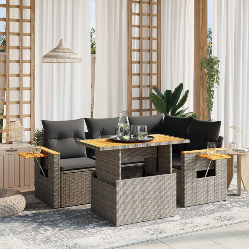 Vidaxl Garden Sofa Set Grey, Dark Grey