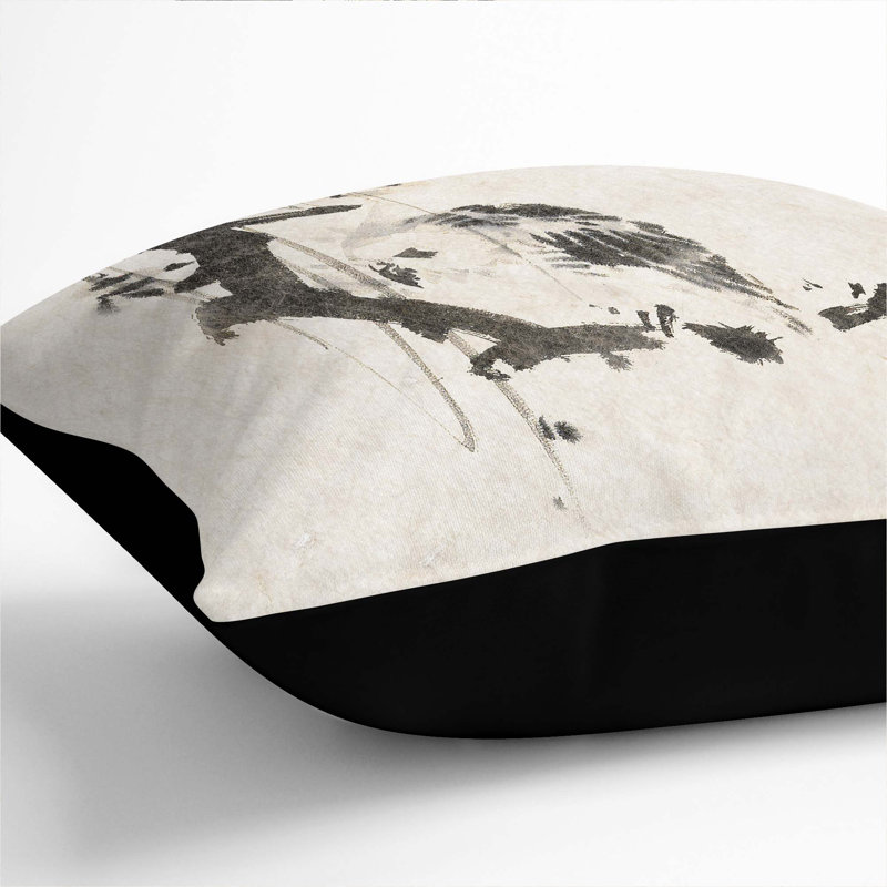 Square Throw Cushion, Black, 55cm H x 55cm W x 20cm D