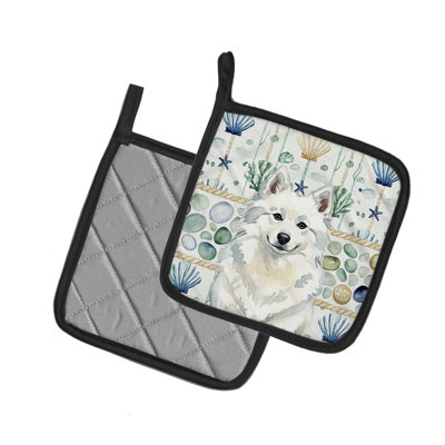 Paire de porte-casseroles en verre de mer côtier American Eskimo