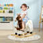 Cheval à bascule avec son, cheval à cheval avec selle, chaise berçante pour tout-petit, cadeau pour 3 à 8 ans, brun