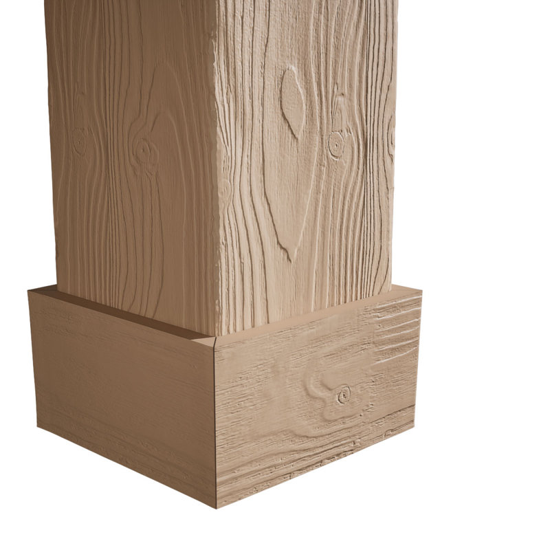 Enveloppe de colonne carrée Timberthane, H 60 po x l 16 po x P 16 po, Standard standard et base, Sablé