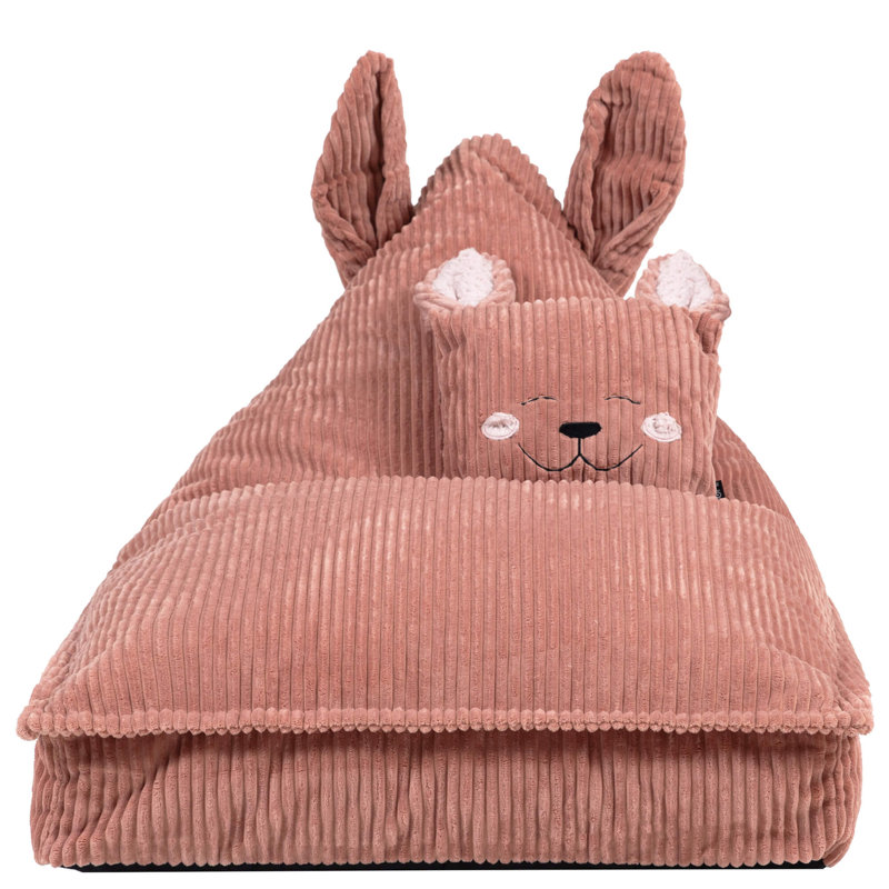 icon Kids Bertie Bear Corudroy Lounger Bean Bag, Brown, Bunny