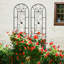 2 Pack Metal Garden Trellis 86.7" X 19.7" Rustproof Trellis For Climbing Plants Outdoor Flower Support Peacock Style