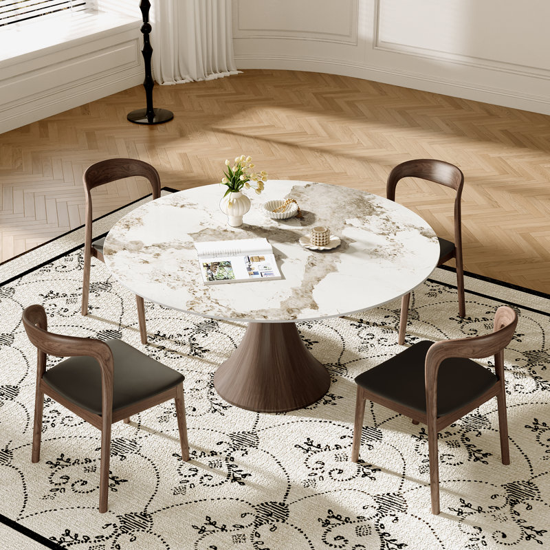 Ensemble de table de salle à manger Stone Stone, 5, Sable, H 29,52 po x l 59,05 po x P 59,05 po