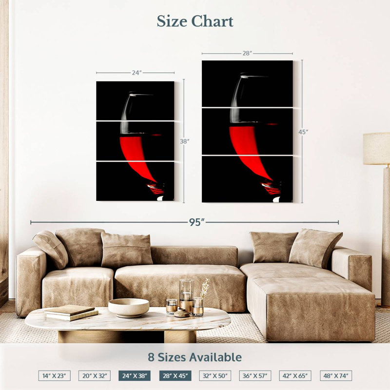 Yarlin Half Red Wine, 38" H x 24" W