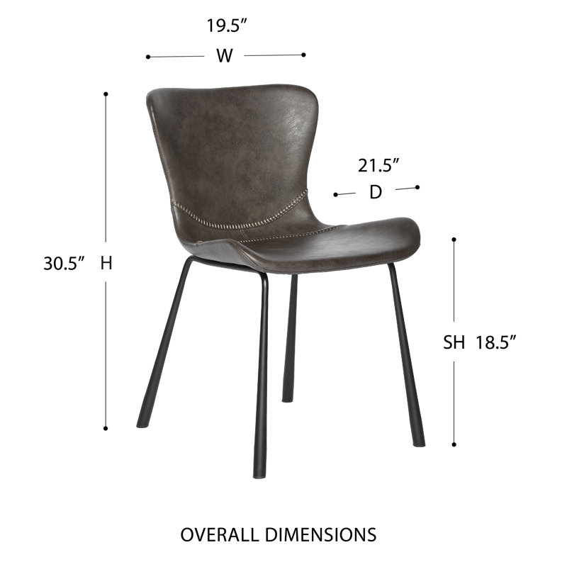 Chaise d'appoint Mald, Gris anthracite