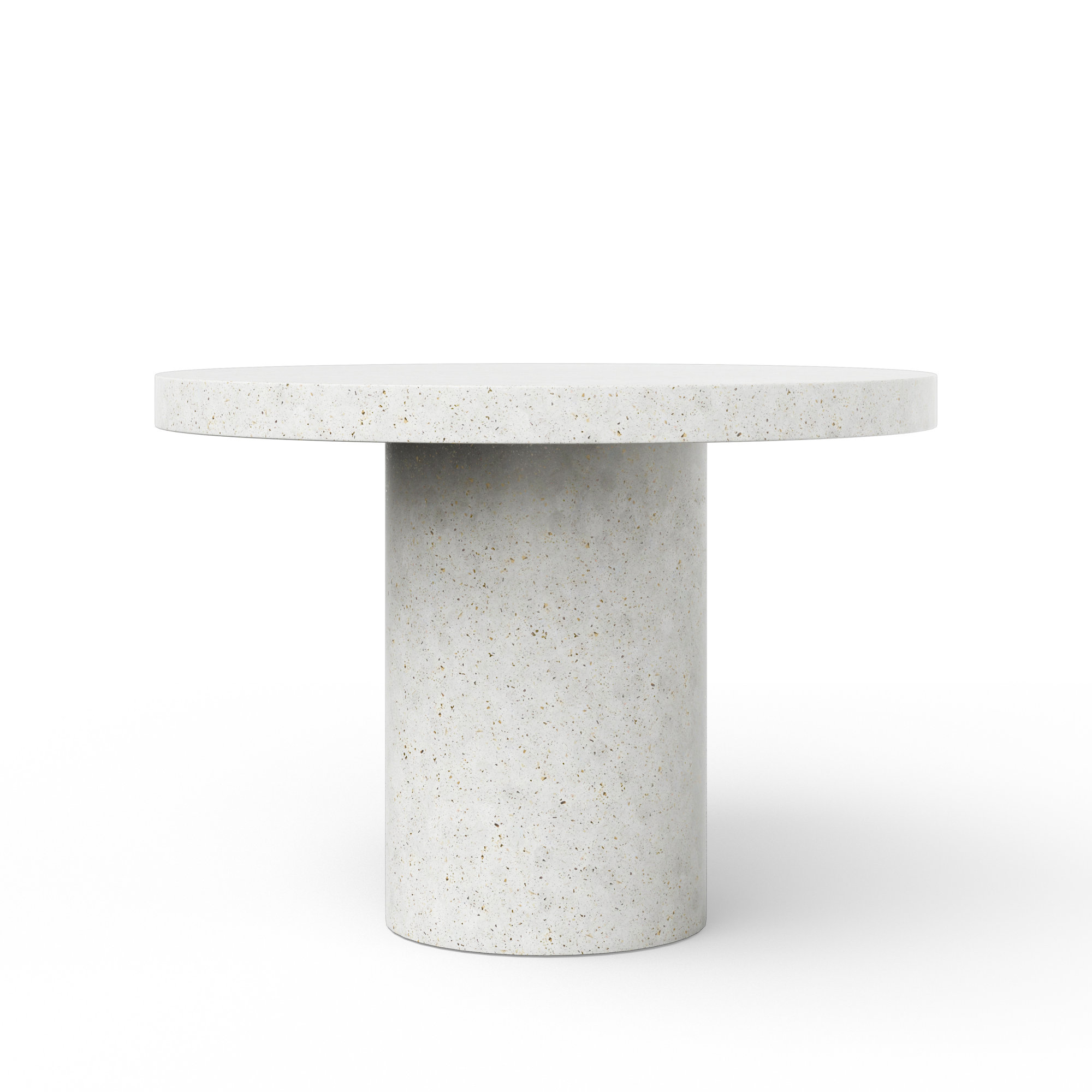 Kareen Concrete Pedestal Dining Table, Ivory Terrazzo, Bar Table (41.75" Height), 60" Round  