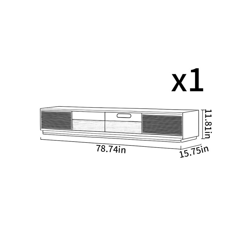 Meuble télé de style nord-américain, 78.74"
