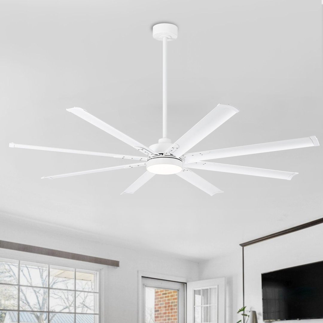 Ikera 72'' Large Windmill Ceiling Fans with Lights and Remote, Quiet Reversible DC Motor, 8 Aluminum Blades, Timer, for Indoor/Covered Outdoor Use Mercer41