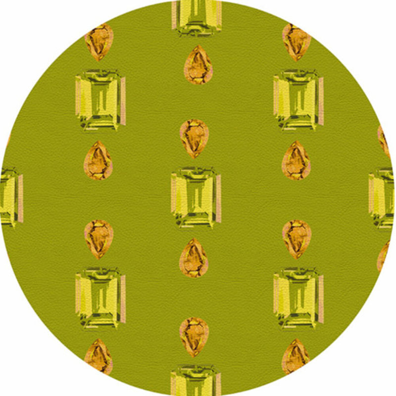 Vegan Leather Round Placemats, Peridot, Acid