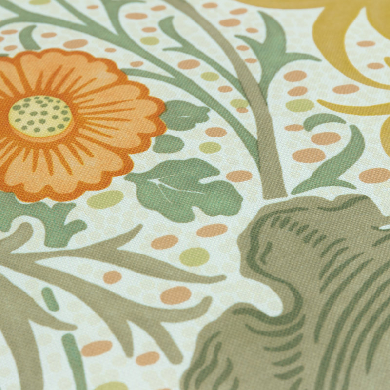 Seaweed Indoor / Outdoor Floral Square Cushion Cover, Beige