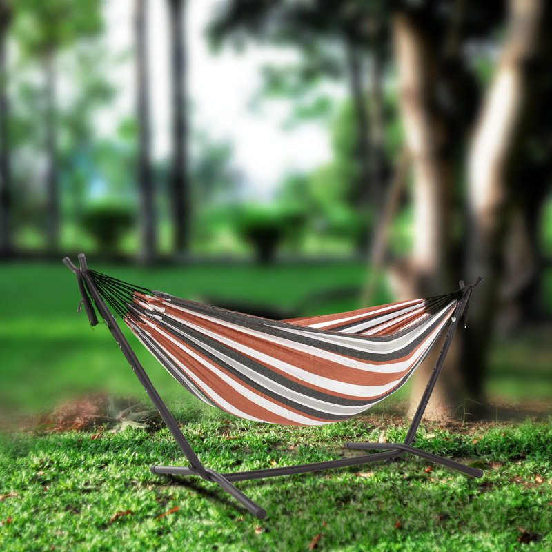 Abelina Double Spreader Bar Hammock with Stand, Natural Colours