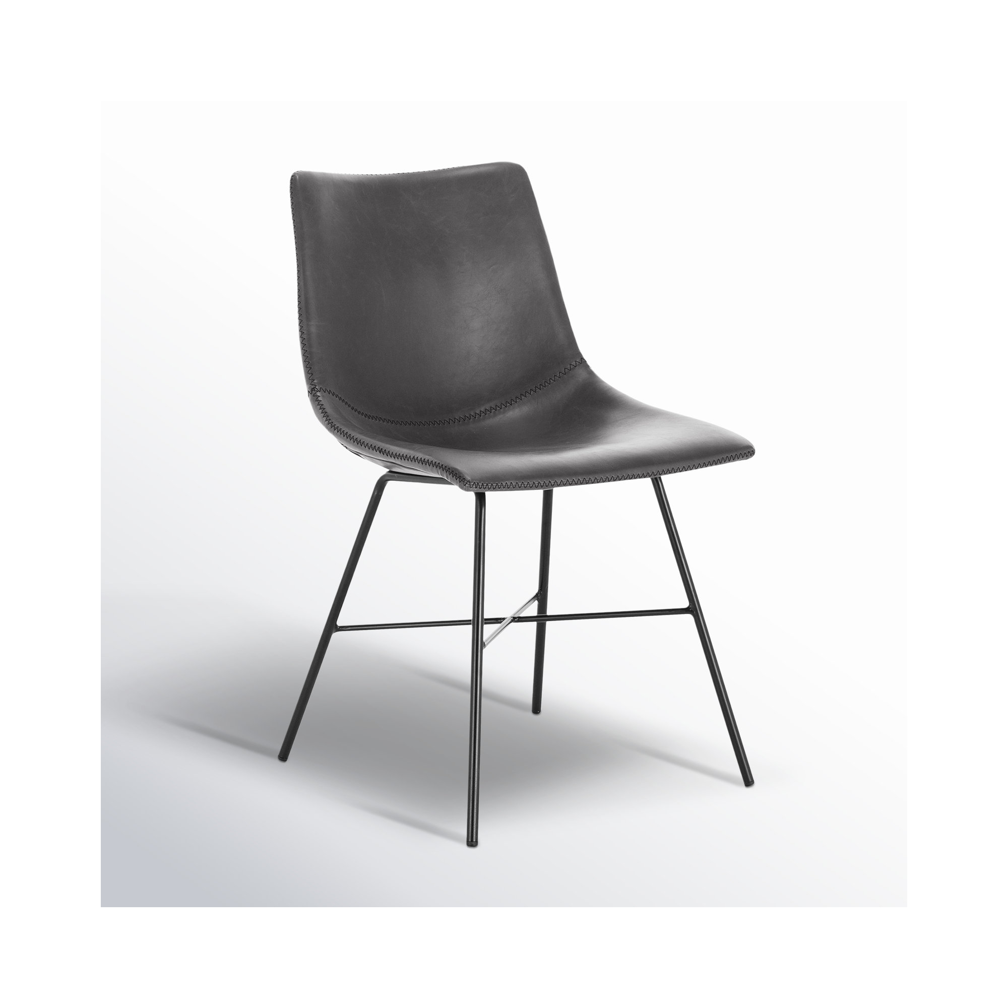 Bela Leather Dining Chair, Gray Faux Leather