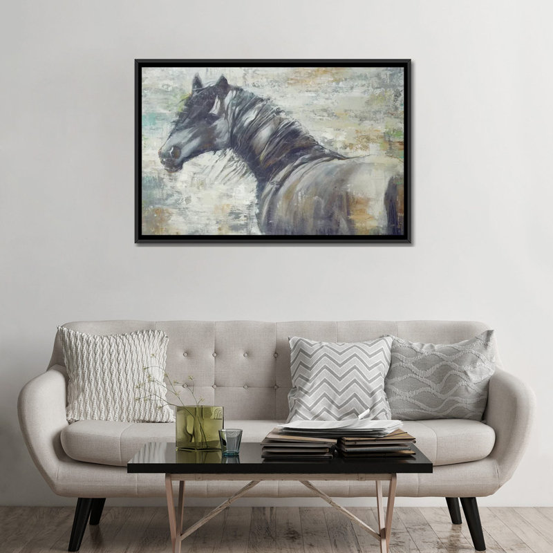 «On the Wind», reproduction sur toile, H 18 po x l 26 po x P 1,5 po, Toile encadrée noire, Pas de tapis