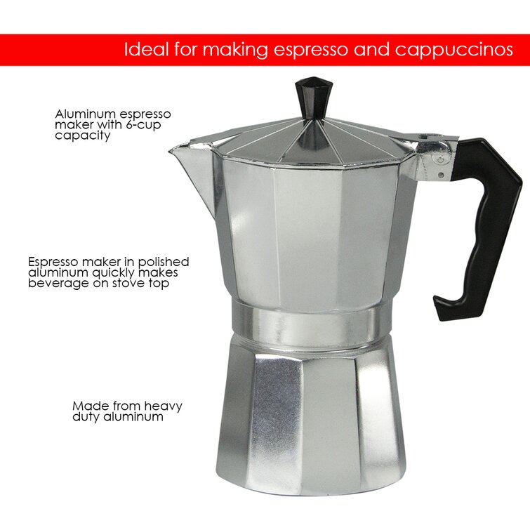 Primula Aluminum 6 Cup Stove Top Espresso Maker- Polished