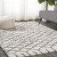 Tapis beige / gris foncé à poils longs Algaida-1713857279