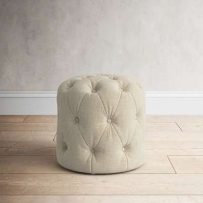 Burnes 16.1" Wide Tufted Round Standard Ottoman by Birch Lane