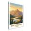 Snowdonia, Wales - Romantic Mountain Travel Poster Of Peaks, Lakes And Welsh Landscapes. Giclee Print On Wrapped Canvas. Wall Art, Home Decor - Regions & Scenic Areas, Wales - Wrapped Canvas Print-509889285