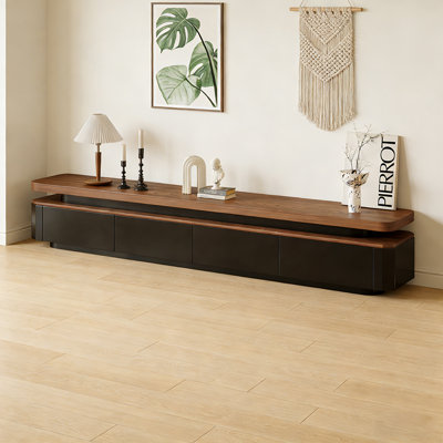 Sleek Storage Rounded Corner TV Stand