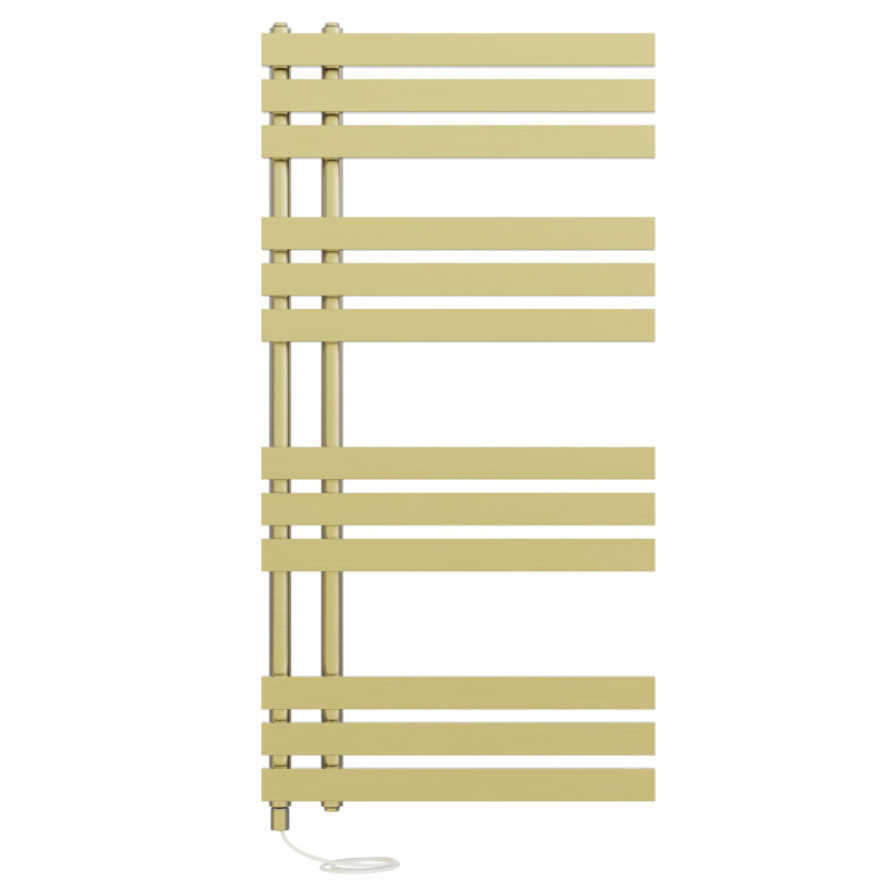 Carralero Designer Towel Rail Heated Towel Rails, 120cm H x 60cm W x 7.35cm D, Brushed Brass