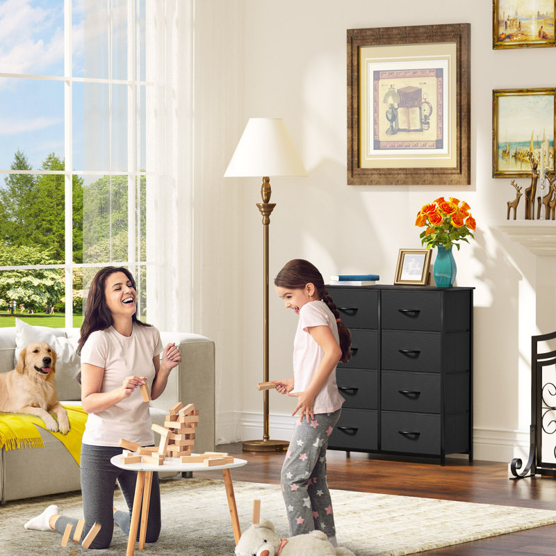 33.7'' W 8 - Drawer Dresser, Black