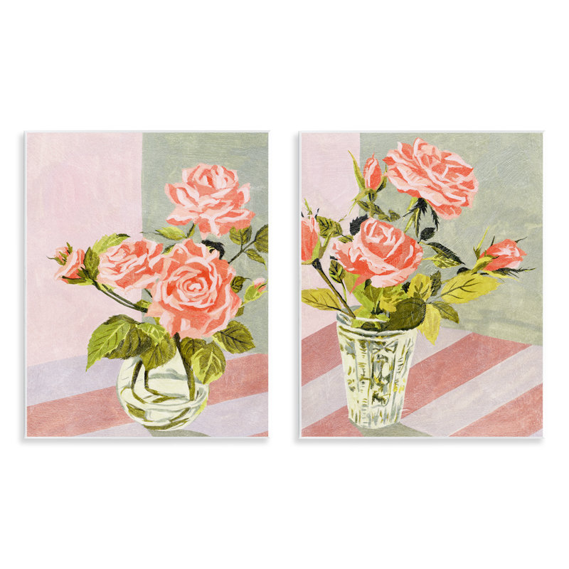  "Rose rose bouquets en verre", art mural par Melissa Wang