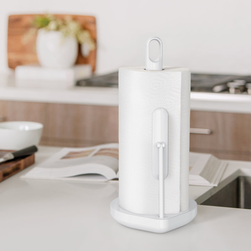 Simplehuman Tension Arm Standing Paper Towel Holder, White