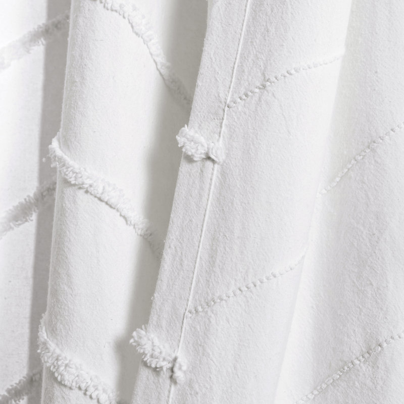 Paire de rideaux semi-transparents 100% coton, L 40 po x L 95 po, Blanc