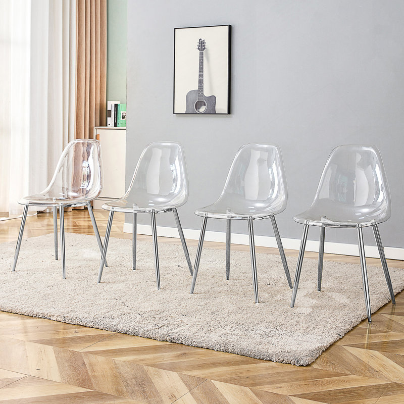 Chaise d'appoint Seaneen, Clair, Ensemble de 4, Argent argent