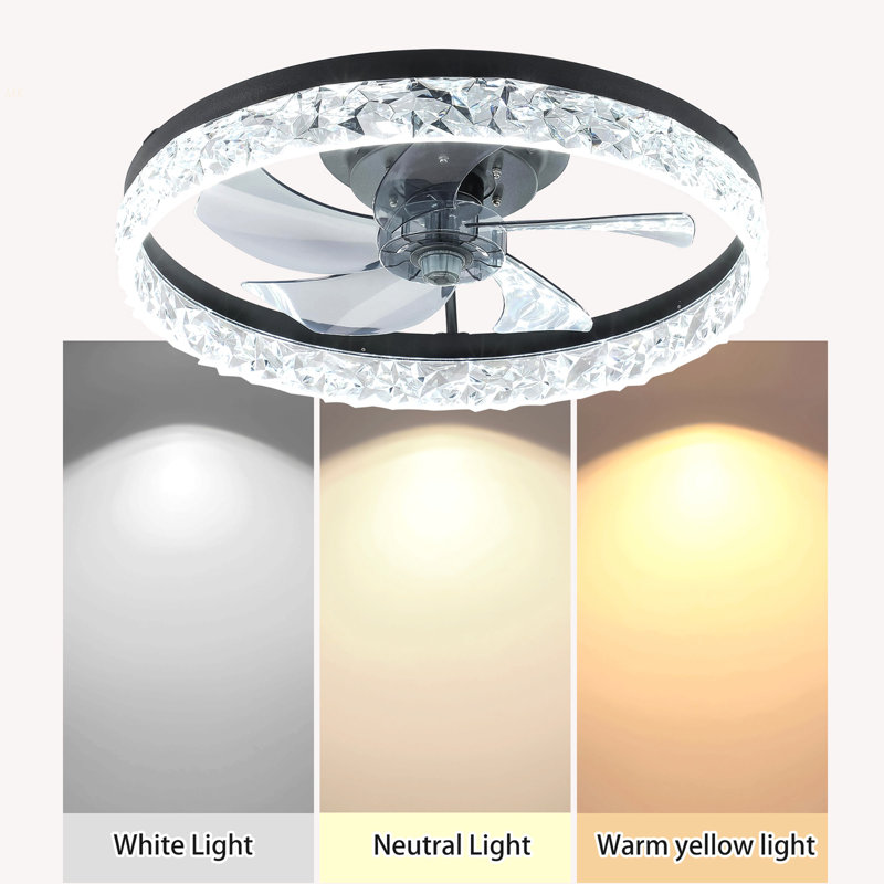 Ceiling Fan With Lights Dimmable LED, Black