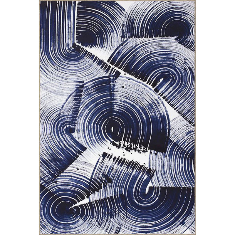 Tapis bleu tissé lavable à la machine, Sous-tapis carré 3 pi 3 po inclus