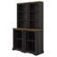Armoire haute deux pièces, bibliothèque moderne avec tablettes de rangement, tablette ouverte autoportante avec dispositif anti-basculement-738403094