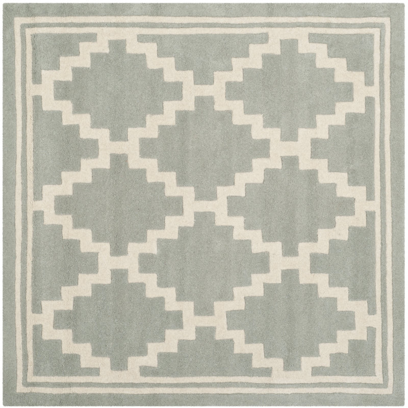 Carolene Hand Tufted Wool Geometric Rug, Square 5'