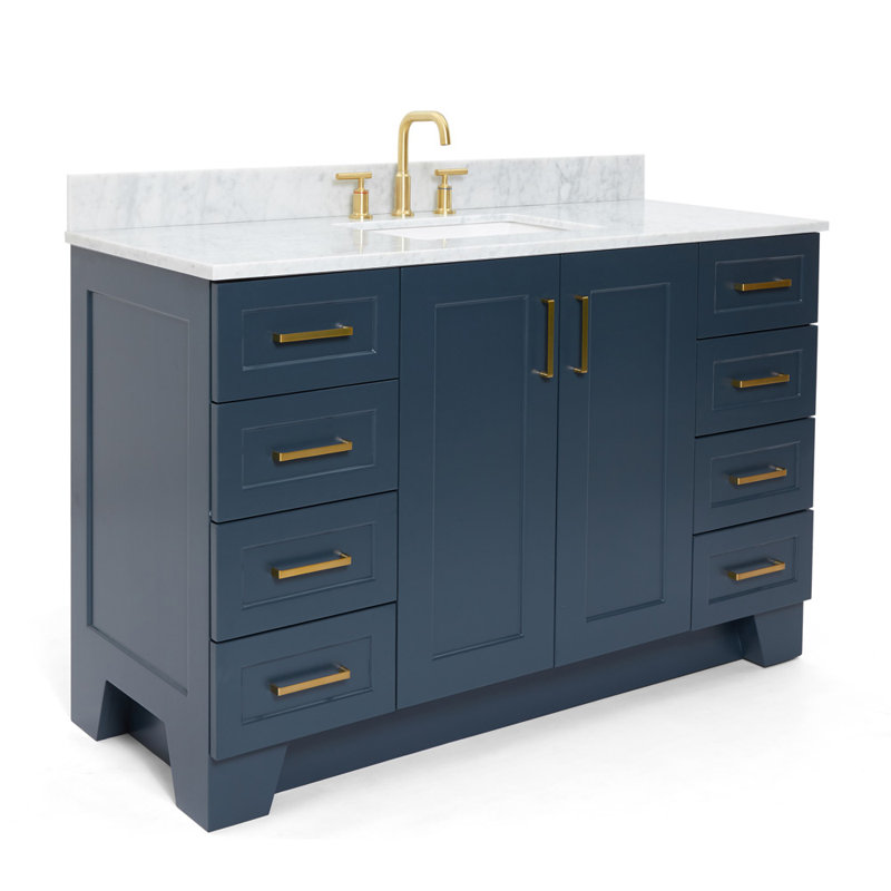 ARIEL TAYLOR 49 IN SINGLE RECTANGLE SINK VANITY, 54", Rectangle, Midnight Blue