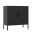 Classeur en acier noir avec portes, tablettes réglables pour le matériel de bureau, matériau haute résistance, structure stable, installation simple pour différents usages de rangement, acier laminé à froid, structure,-1817790273