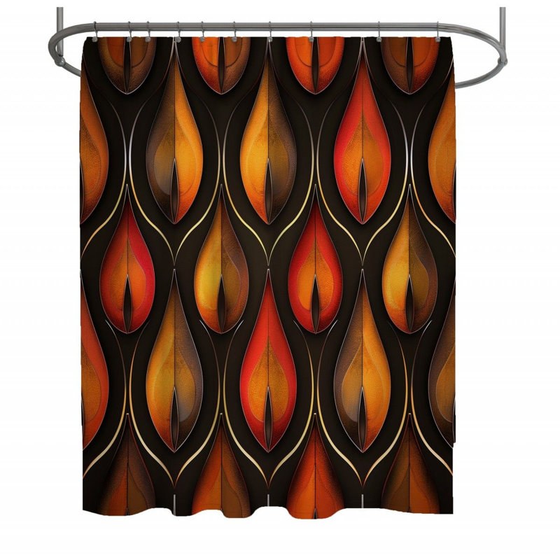 Rideau de douche à motif métallique - Décoration de salle de bain, H 73 po x l 70 po