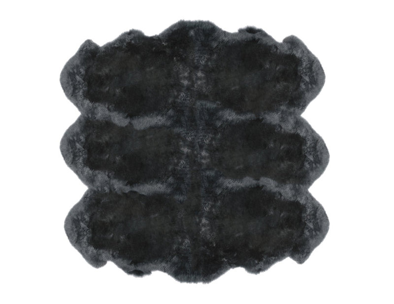 Tapis long en laine de mouton Fiber par Auskin, Steel