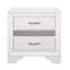 Table de chevet 3 chambres blanche avec accents de paillettes argentées modernes - blanc, devant, doublé de feutre