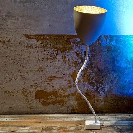 Gold/Brass/Grey Torchiere Floor Lamp with Outlet