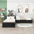 Divyanshi Twin Size L-shaped Platform Bed with Trundle and Drawers-1115803469