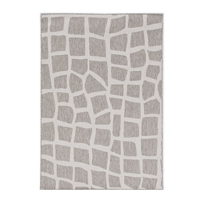 Geometric Tufted Ivory/Gray Area Rug