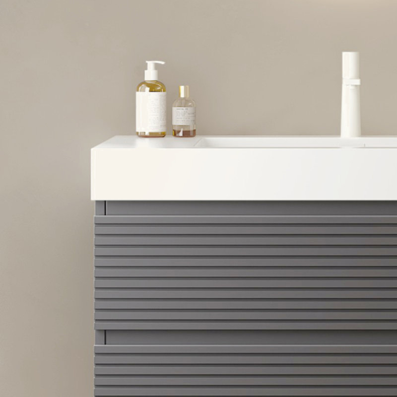 36" Rectangular Undermount Acrylic Basin, One-Piece Integrated Undermount Sink (No Drain & No Faucet)