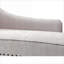Banc de salon moderne avec garniture cloutée beige en lin et coussin pour adultes