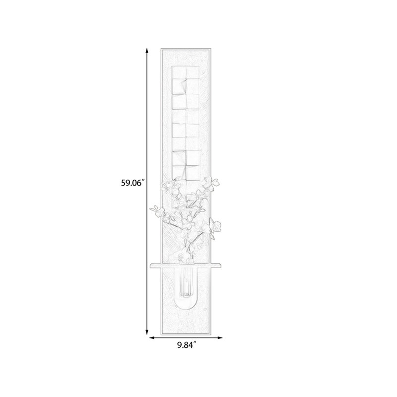 Art mural blanc en grès, H 59,06 po x l 9,84 po, Blanc