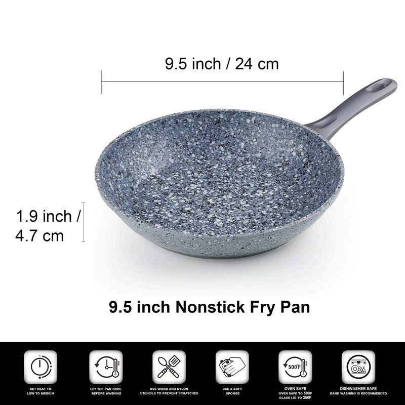 9.5'' Gray Granite Aluminum Non-stick Frying Pan