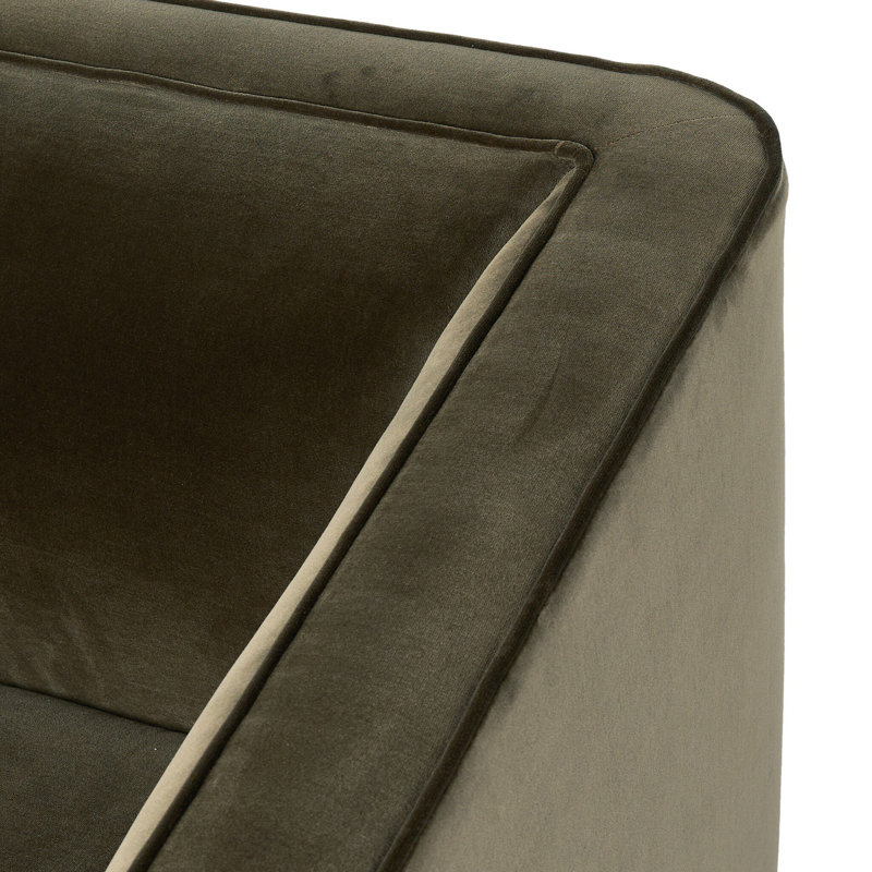 Phillip Swivel Chair-Delta Tweed, Surrey Olive Velvet