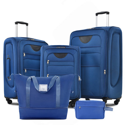 Softside Luggage Expandable 3 Piece Set Suitcase With Duffel Bag Upright Spinner Softshell Lightweight Luggage Travel Set-22/26/30 IN