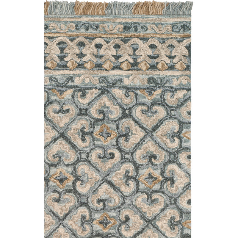 Ferrera Geometric Hand-Tufted Area Rug in Light Beige, Runner 2'3" X 8'