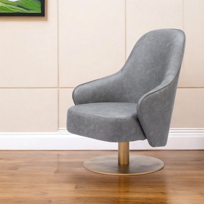 Fauteuil pivotant en similicuir 28 po Rania